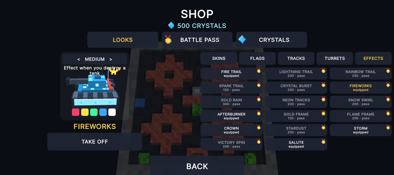Effects for pass owners in the shop